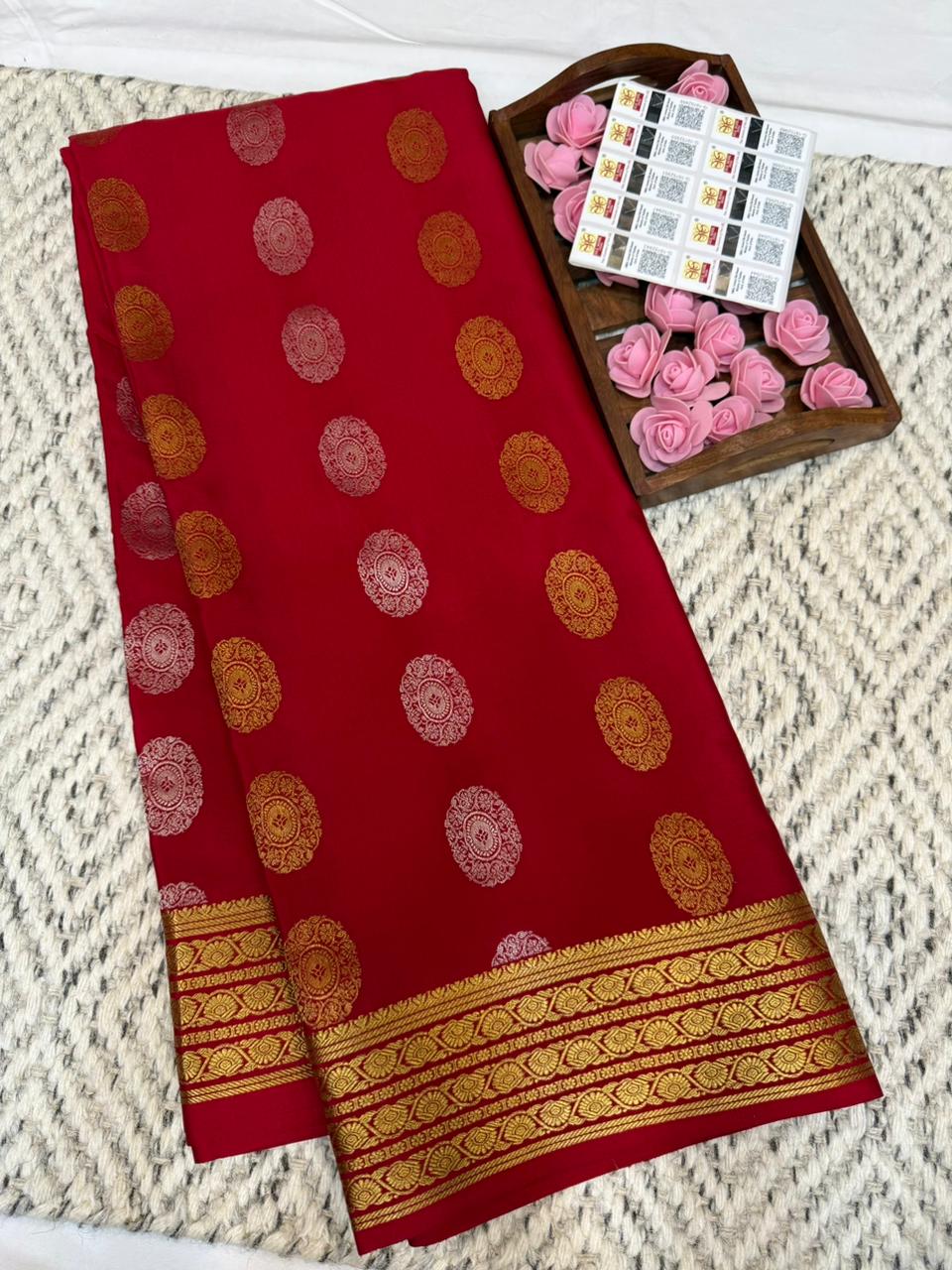 Mysore silk sarees Butta pattern