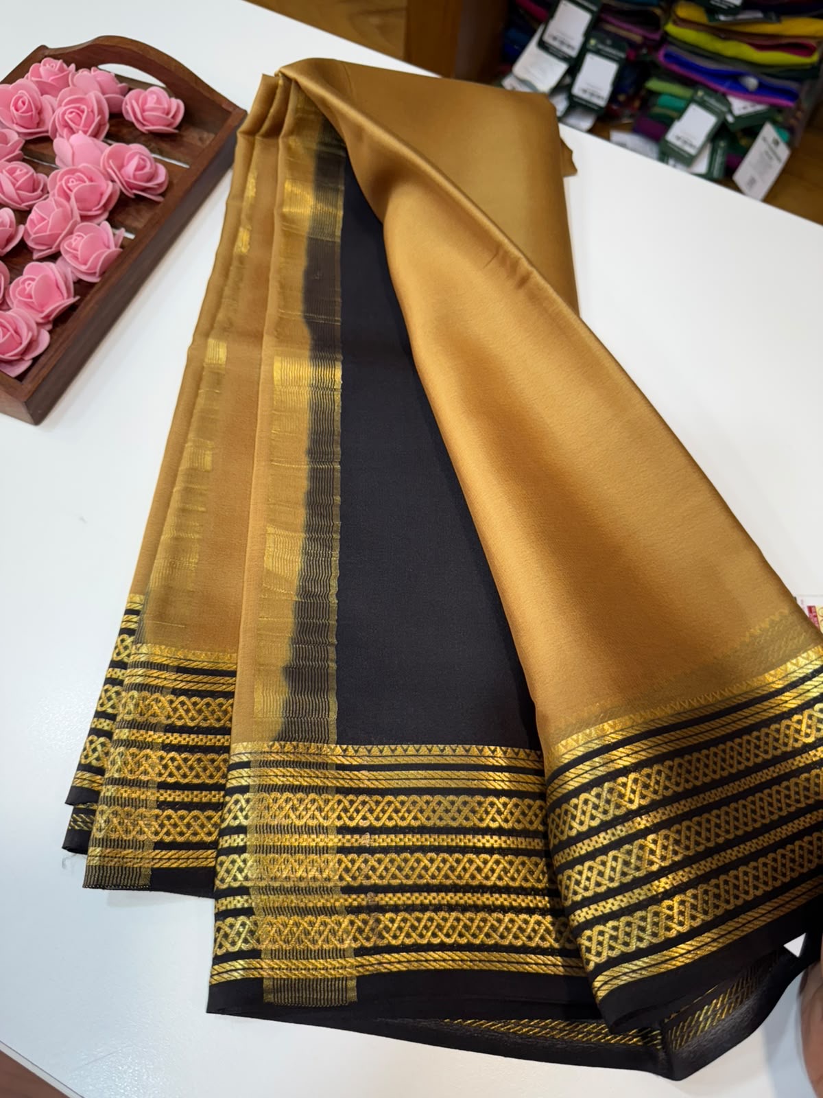 Mysore silk sarees light weight pattern