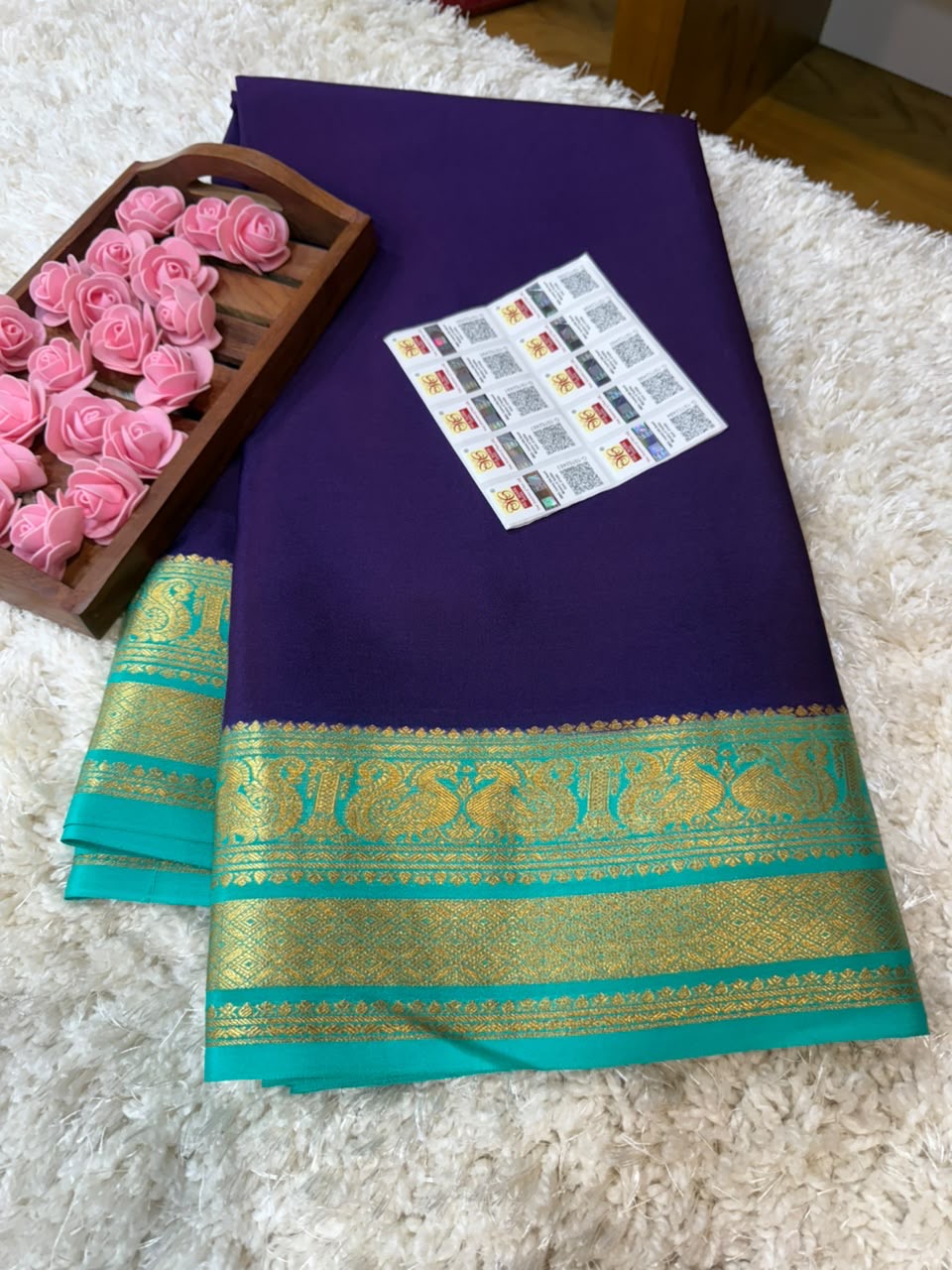 Mysore silk sarees contrast pattern