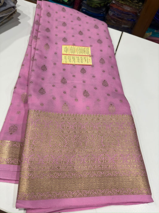 Mysore silk Saress with all over zari consumption