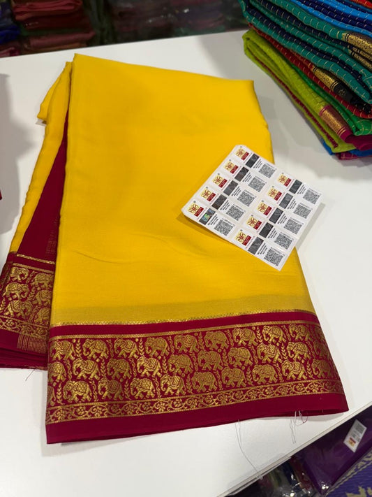 ❤️Traditional border in gold lace Zari Mysore silk sarees  ❤️