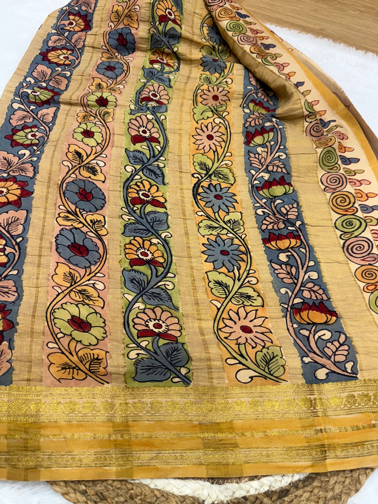 Pen Kalamkari Mysore Silk
