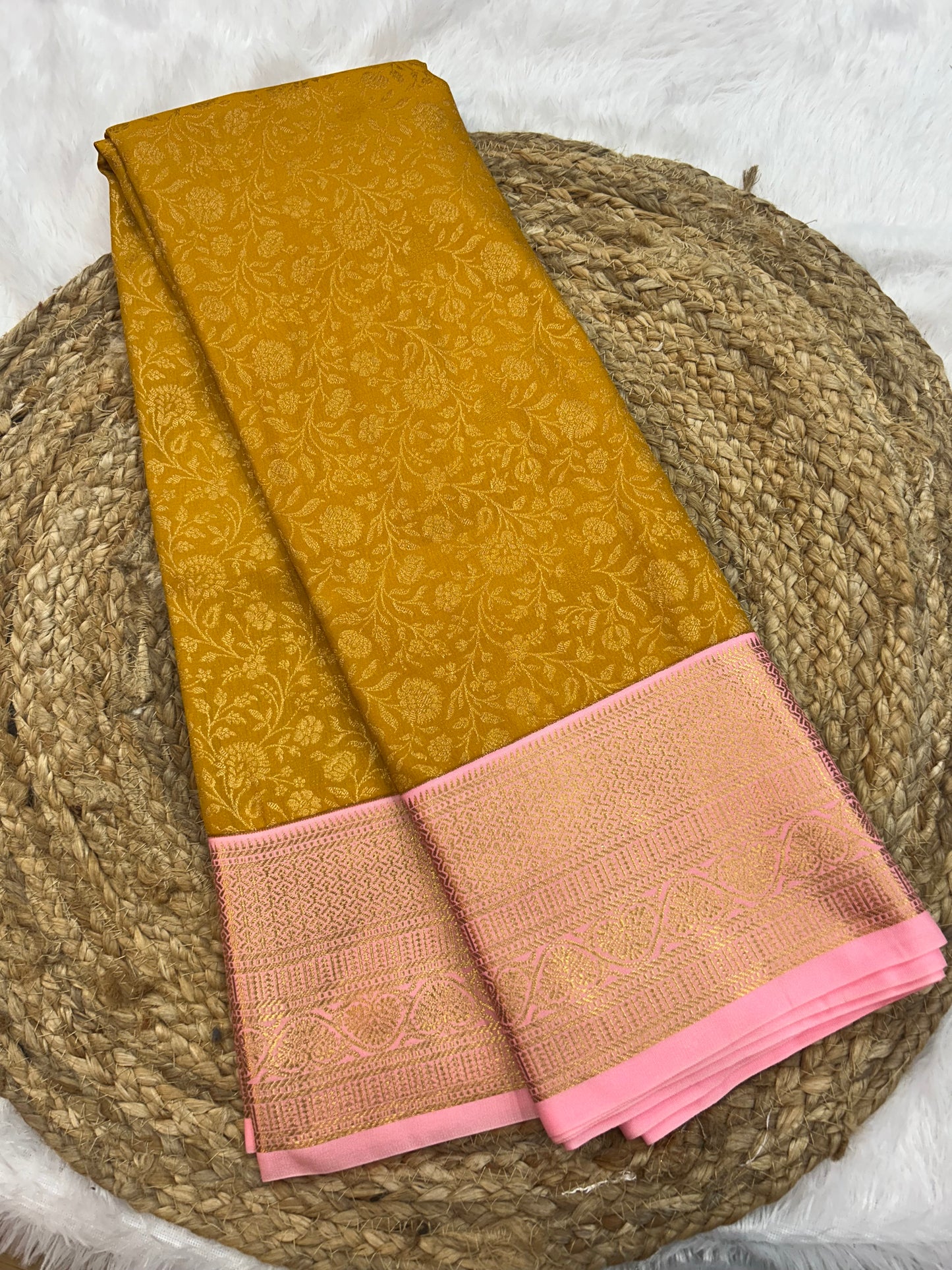 Semi silk floral butta saree