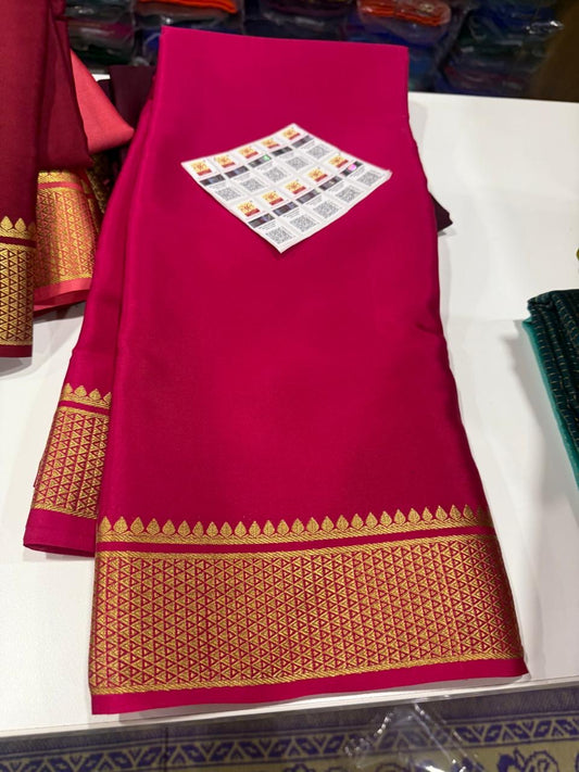 Mysore silk sarees self pattern