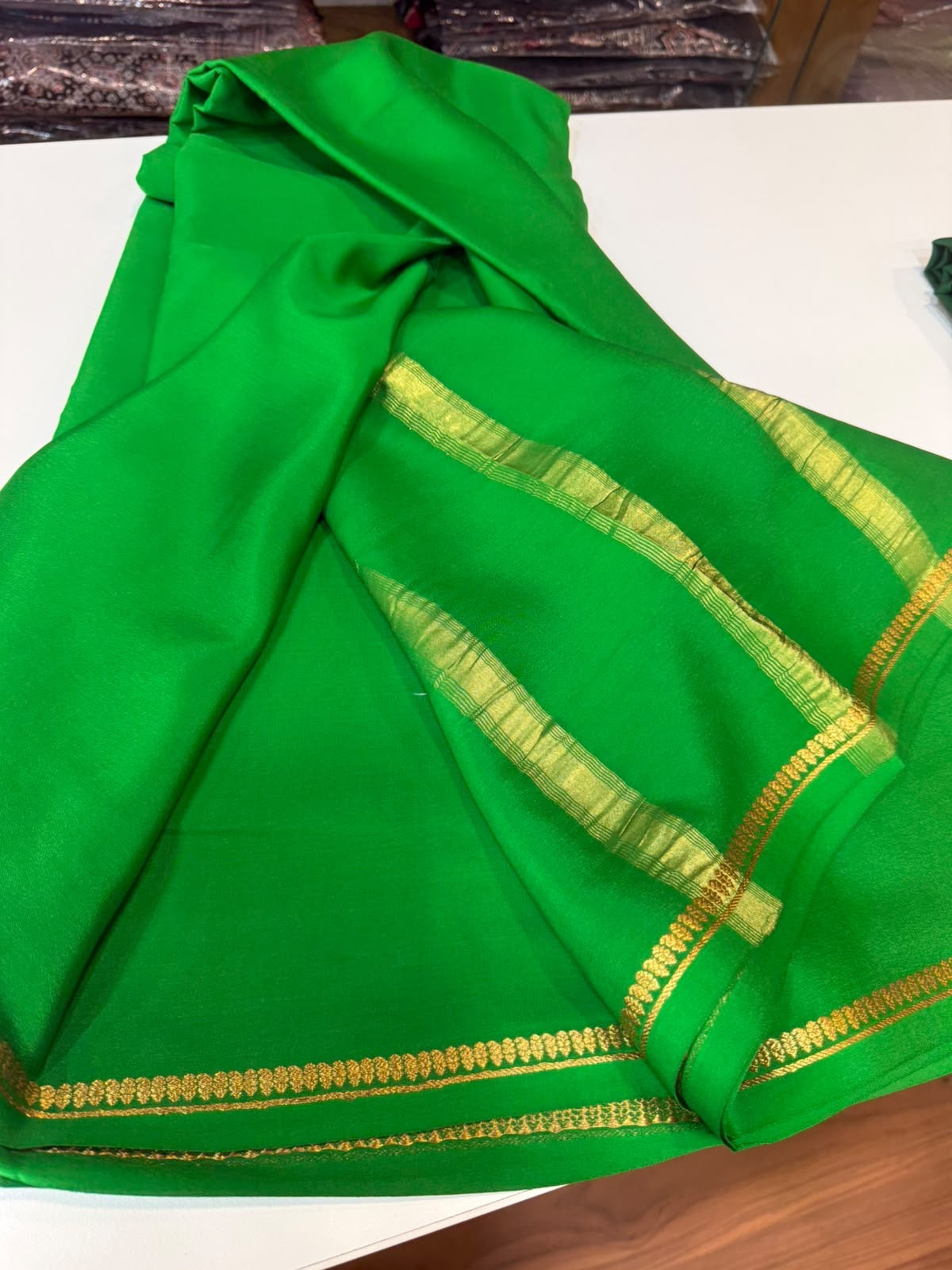 Mysore silk sarees self premium zari pattern