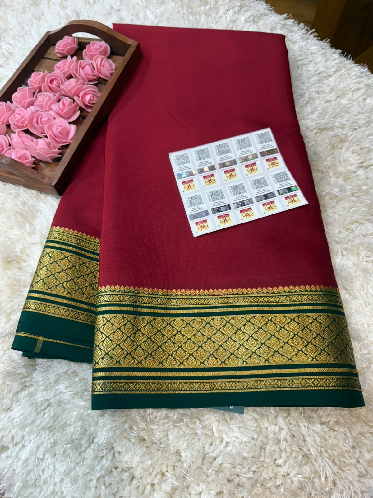 Mysore silk sarees contrast pattern