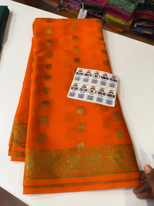 Mysore silk sarees Butta pattern