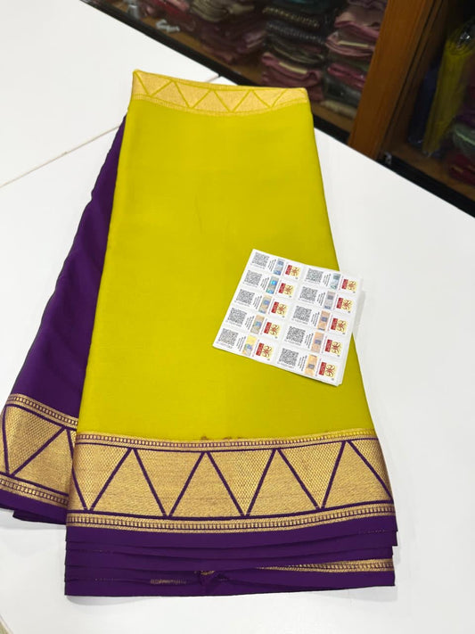 Half n Half pattern Mysore silk Saress