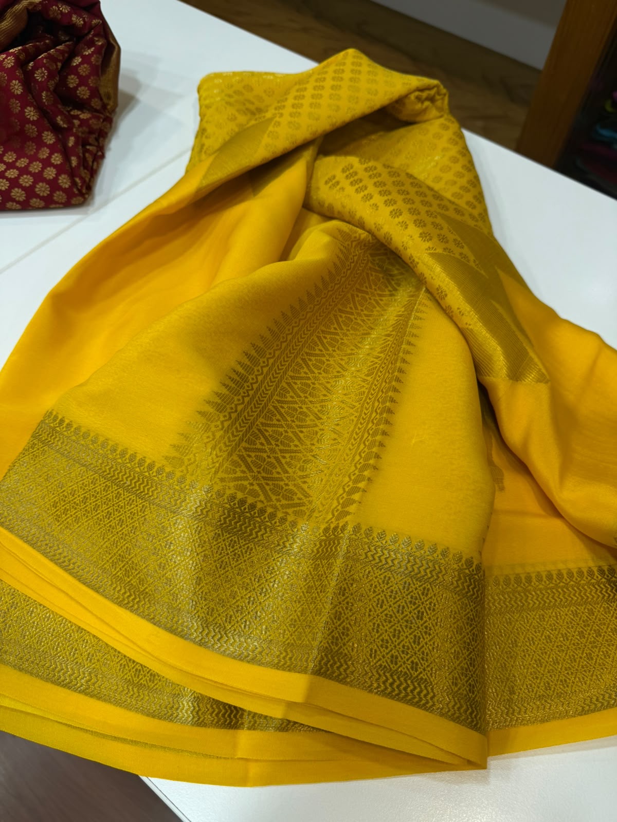 Mysore silk sarees self Butta pattern