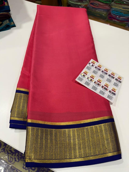 Mysore silk saree contrast border
