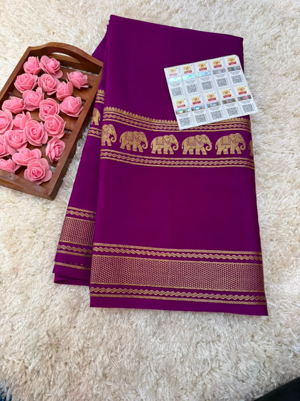 Mysore silk sarees self pattern