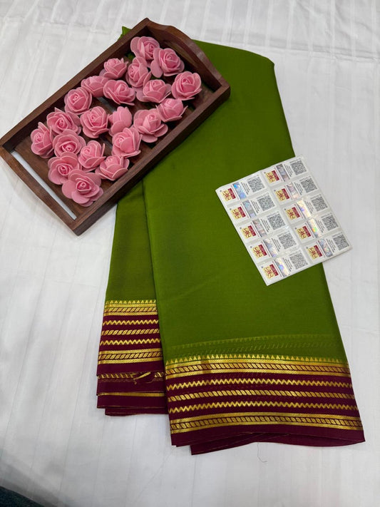 Mysore silk sarees light weight pattern