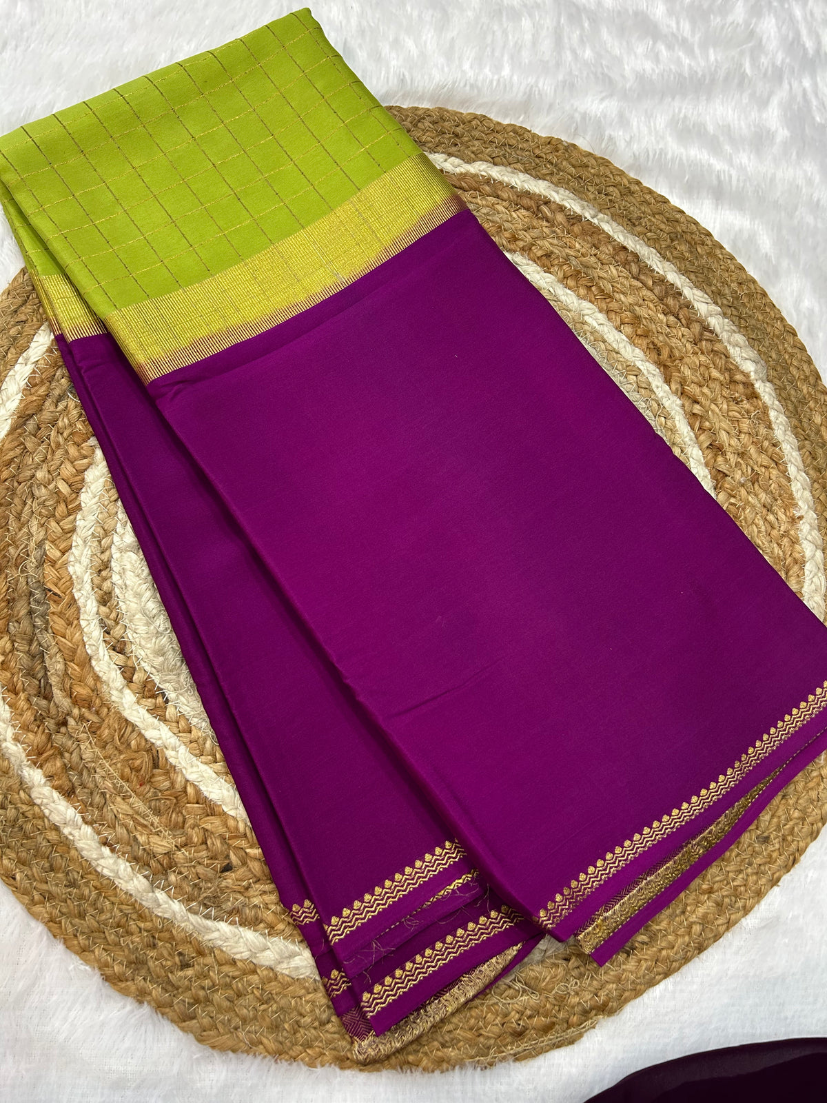 Mysore silk center checks