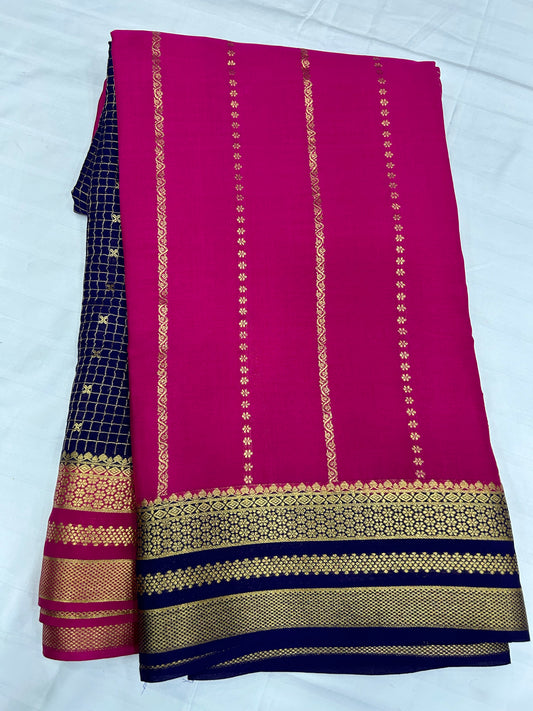 Contrast checks Mysore silk