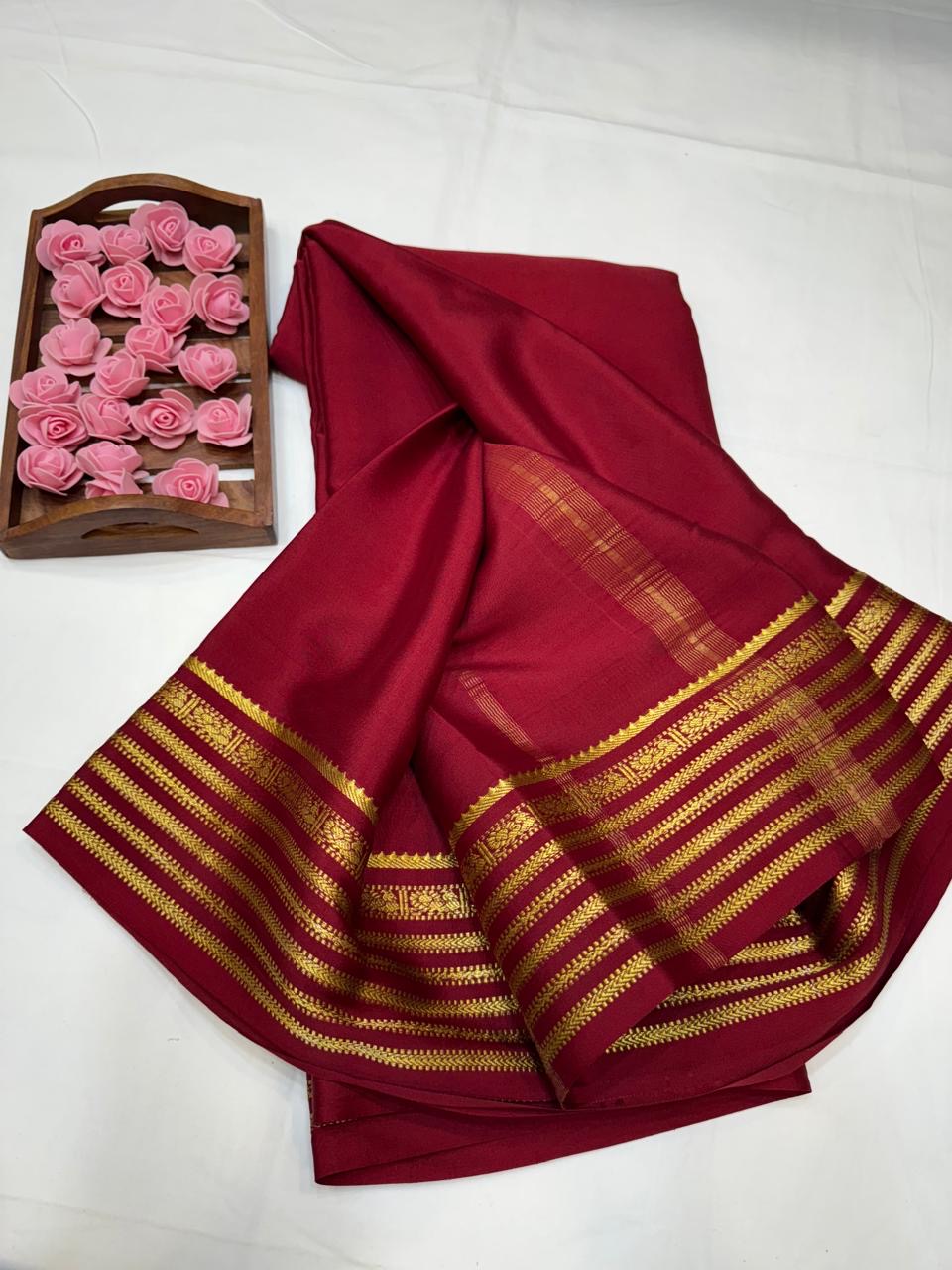 Mysore silk sarees self pattern
