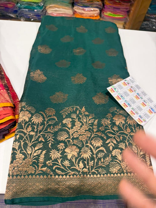 Mysore silk sarees with Beautiful Silk brocade fabric with zari