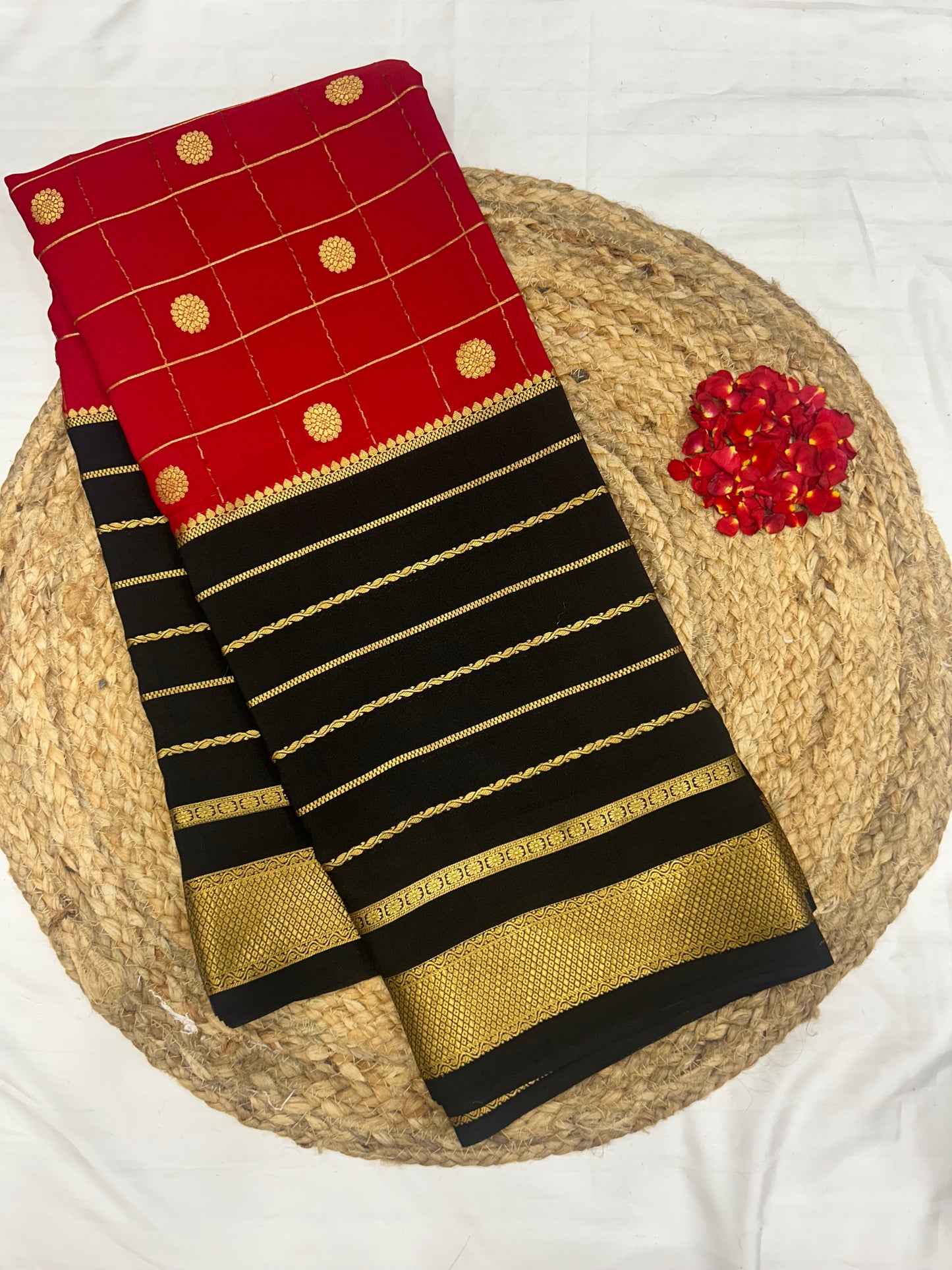 Mysore silk contrast