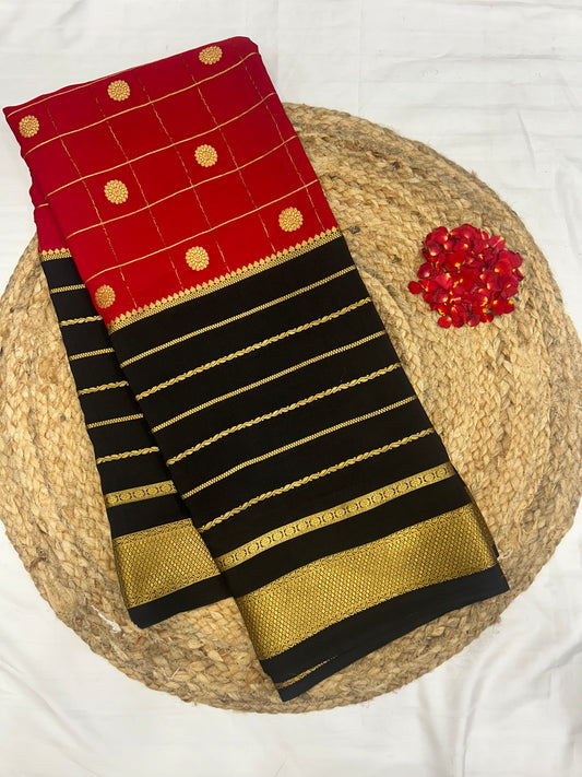 Mysore silk contrast