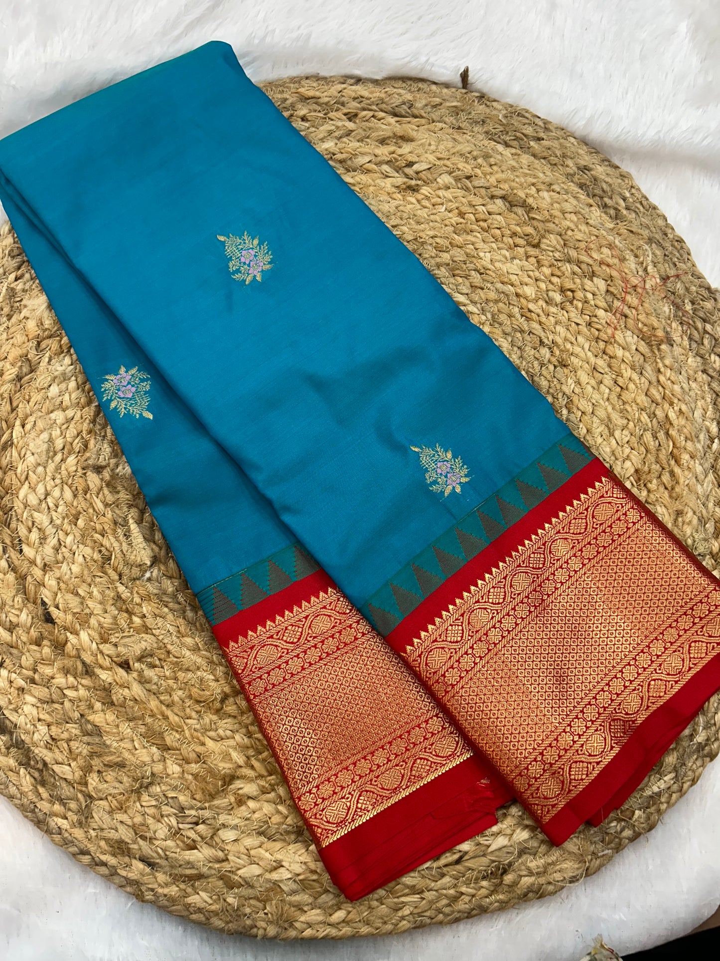 Semi silk floral butta saree