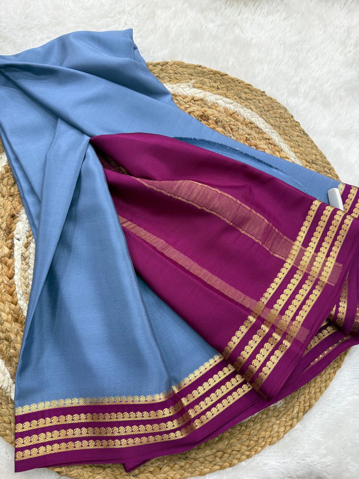 Mysore silk contrast border