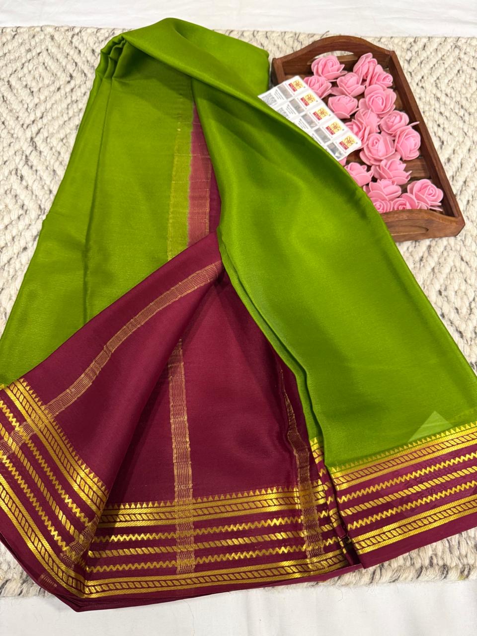 Mysore silk sarees light weight pattern