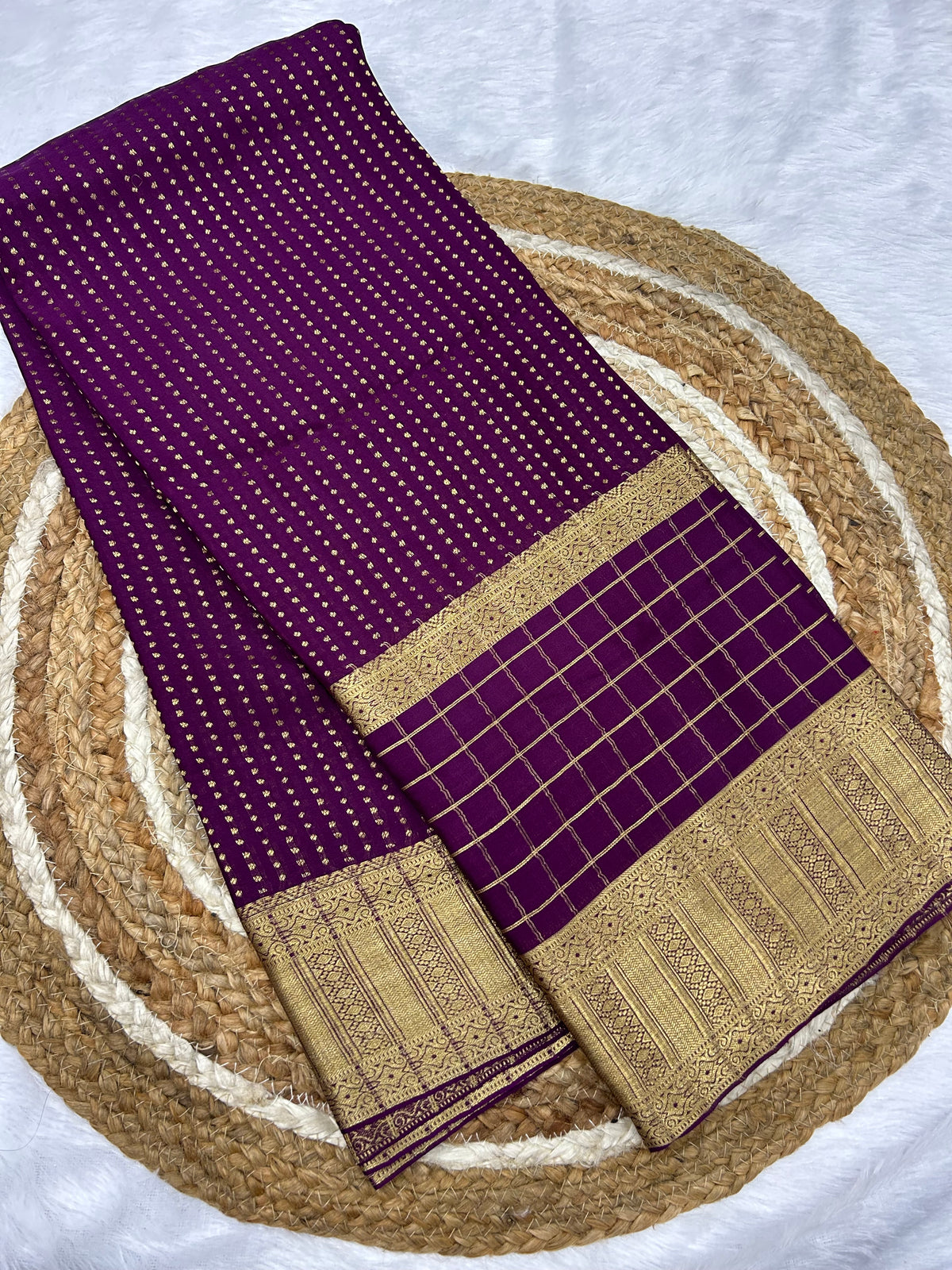 Mysore silk self bentex checks