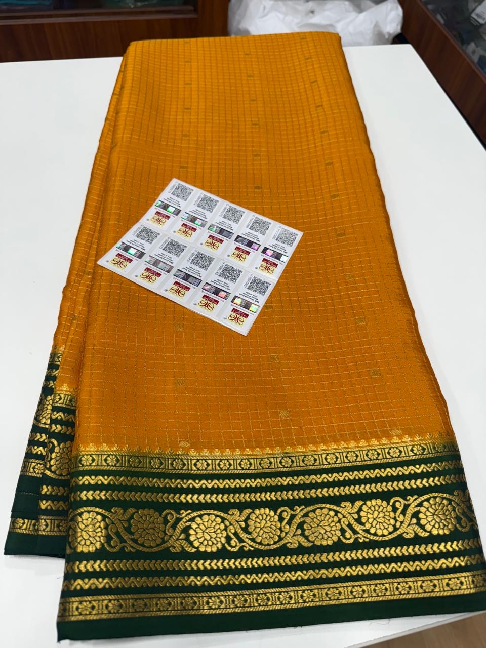Mysore silk sarees contrast checks