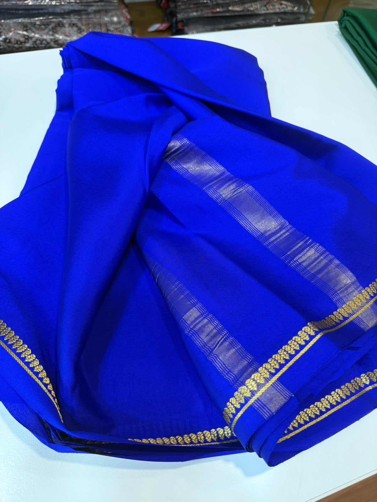 Mysore silk sarees self premium zari pattern