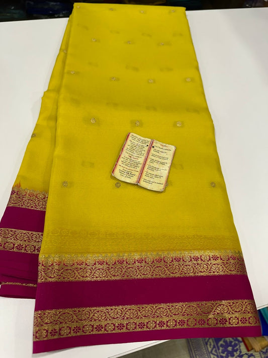 New Bentex pattern  mysore silk sarees with elegant color combination