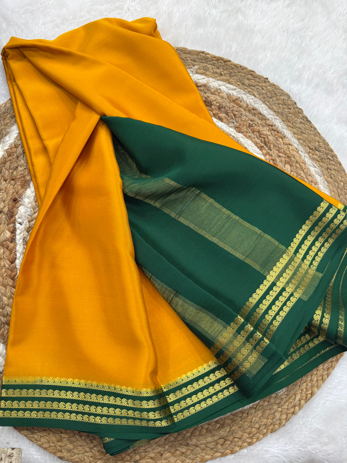 Mysore silk contrast border