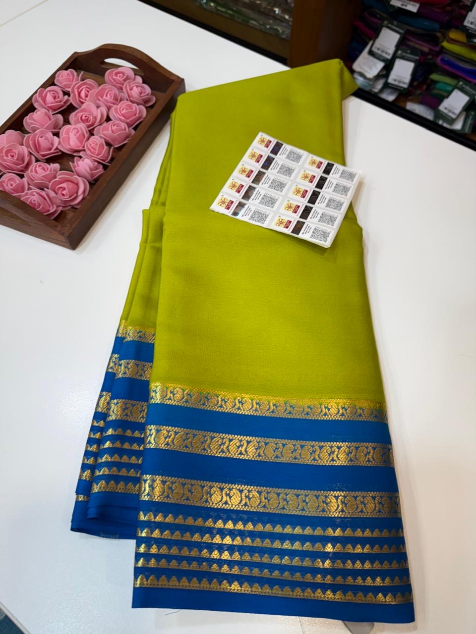 Mysore silk sarees light weight pattern