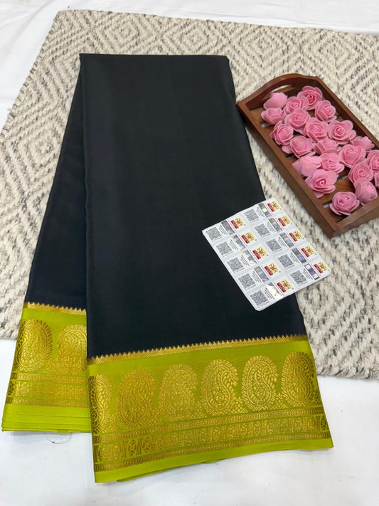 Mysore silk sarees contrast pattern