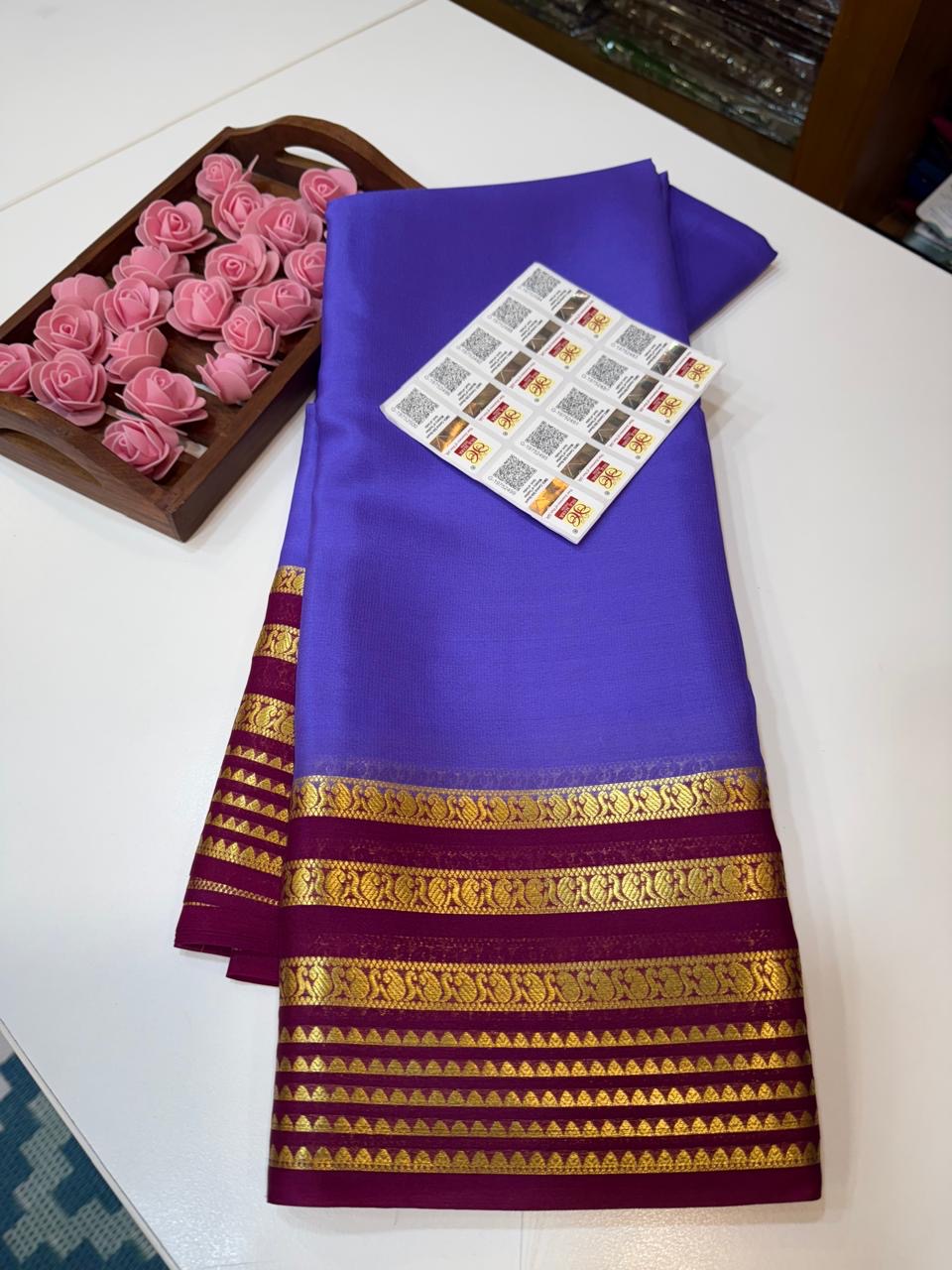 Mysore silk sarees light weight pattern