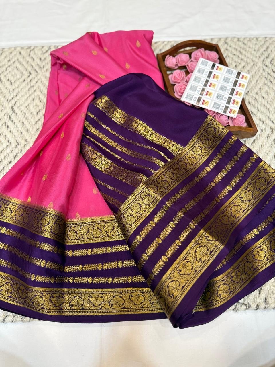Mysore silk sarees Butta pattern
