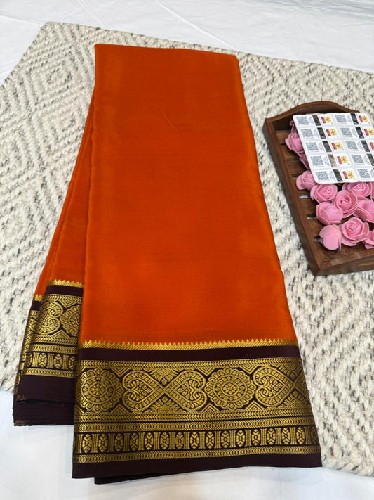 Mysore silk sarees contrast pattern