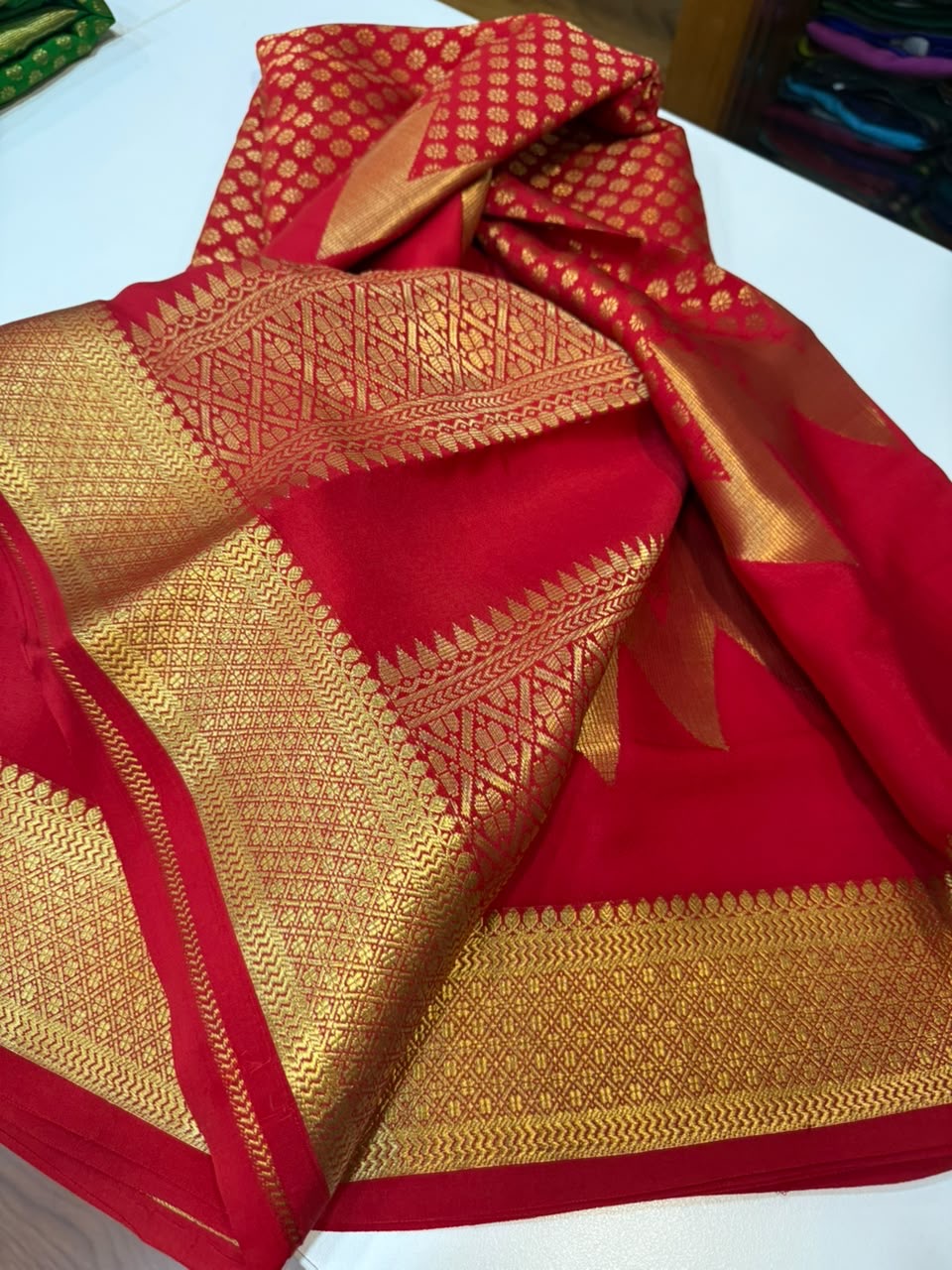 Mysore silk sarees self Butta pattern