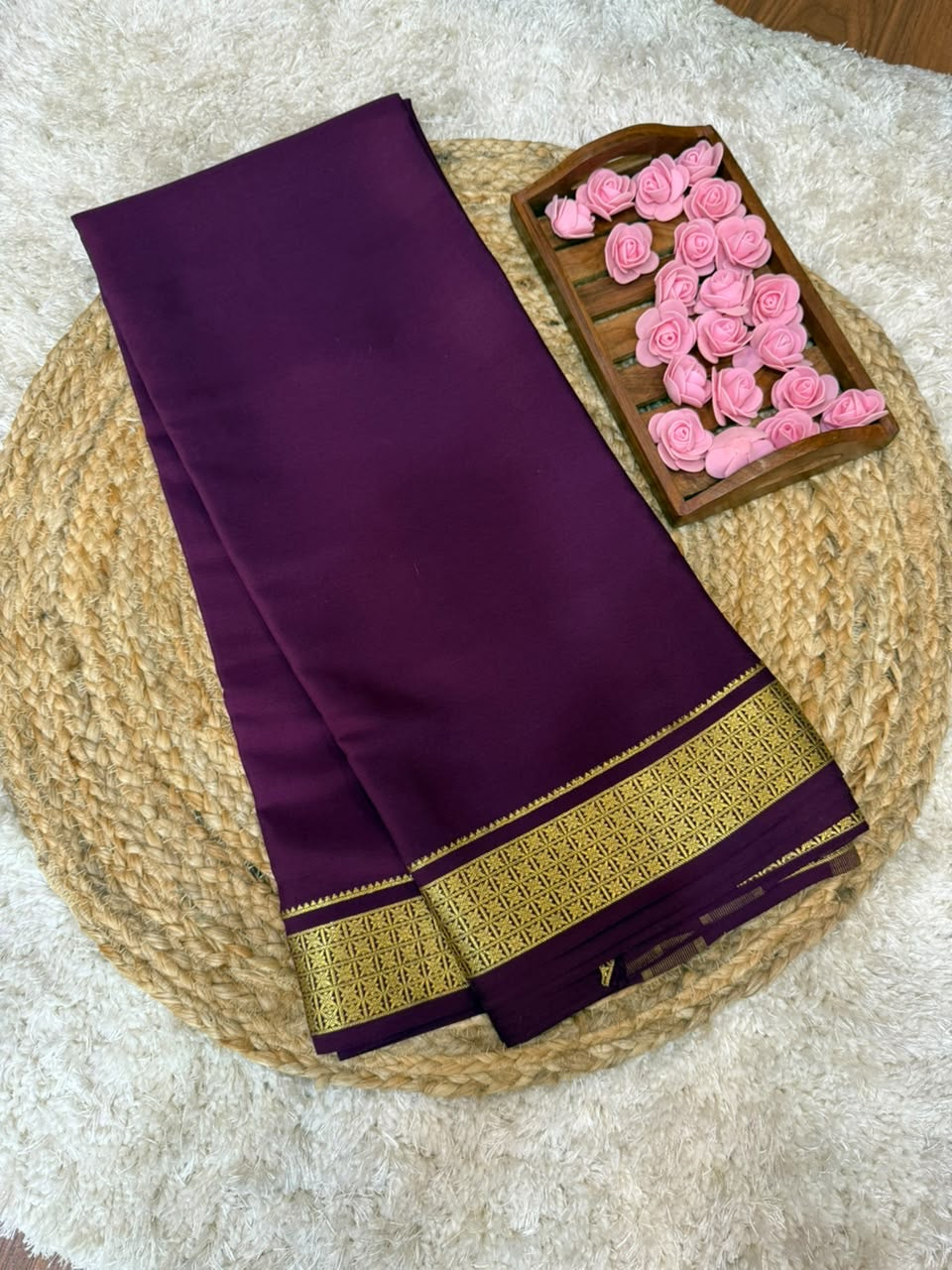 Mysore silk sarees self pattern