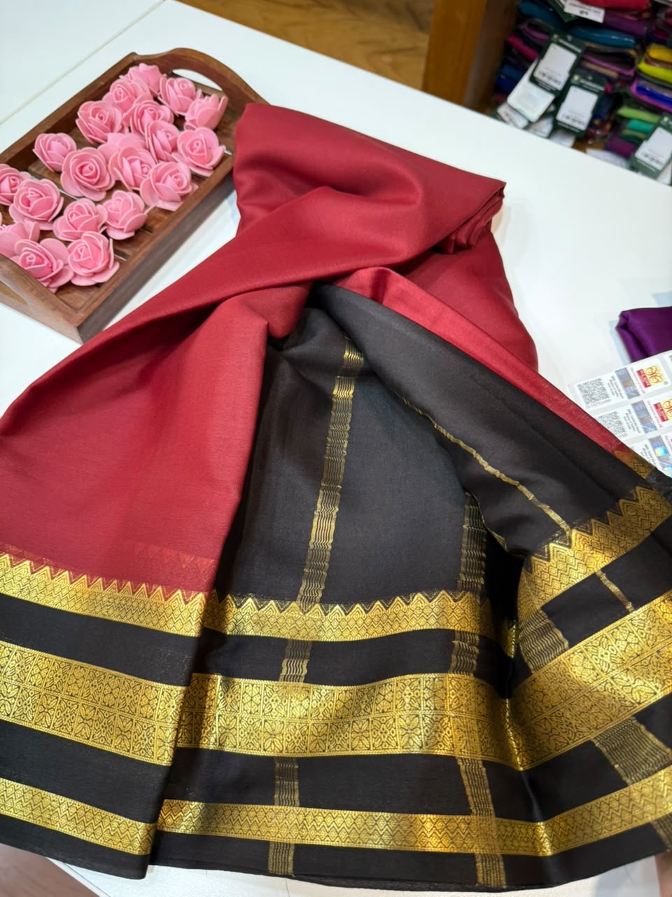 Mysore silk sarees light weight pattern