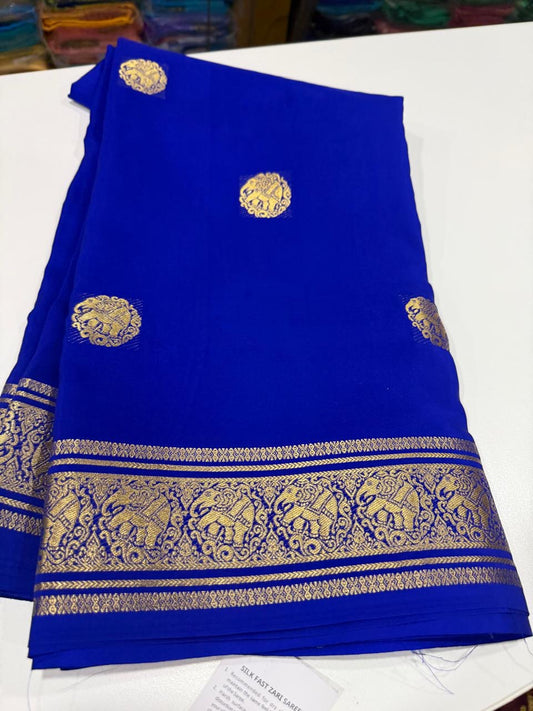 Pure zari Mysore silk sarees elephant butta