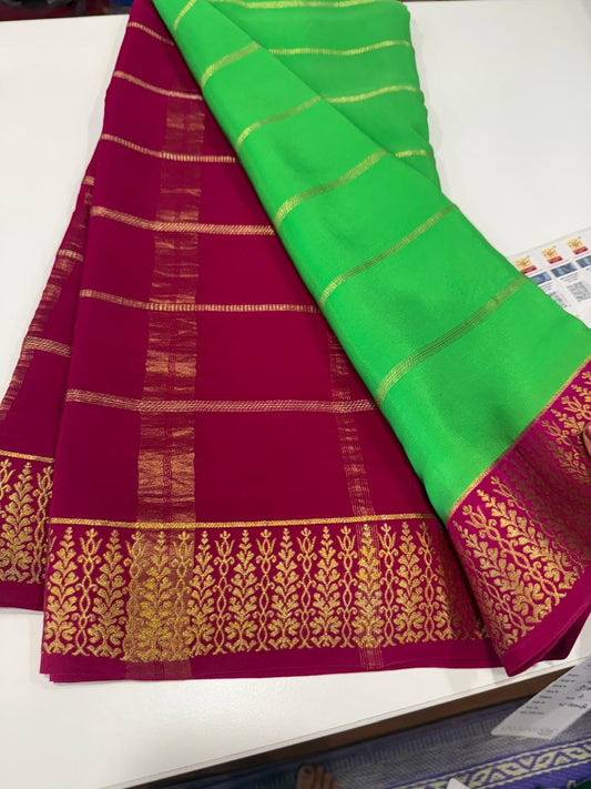 ❤️Traditional border in gold lace Zari Mysore silk sarees  ❤️
