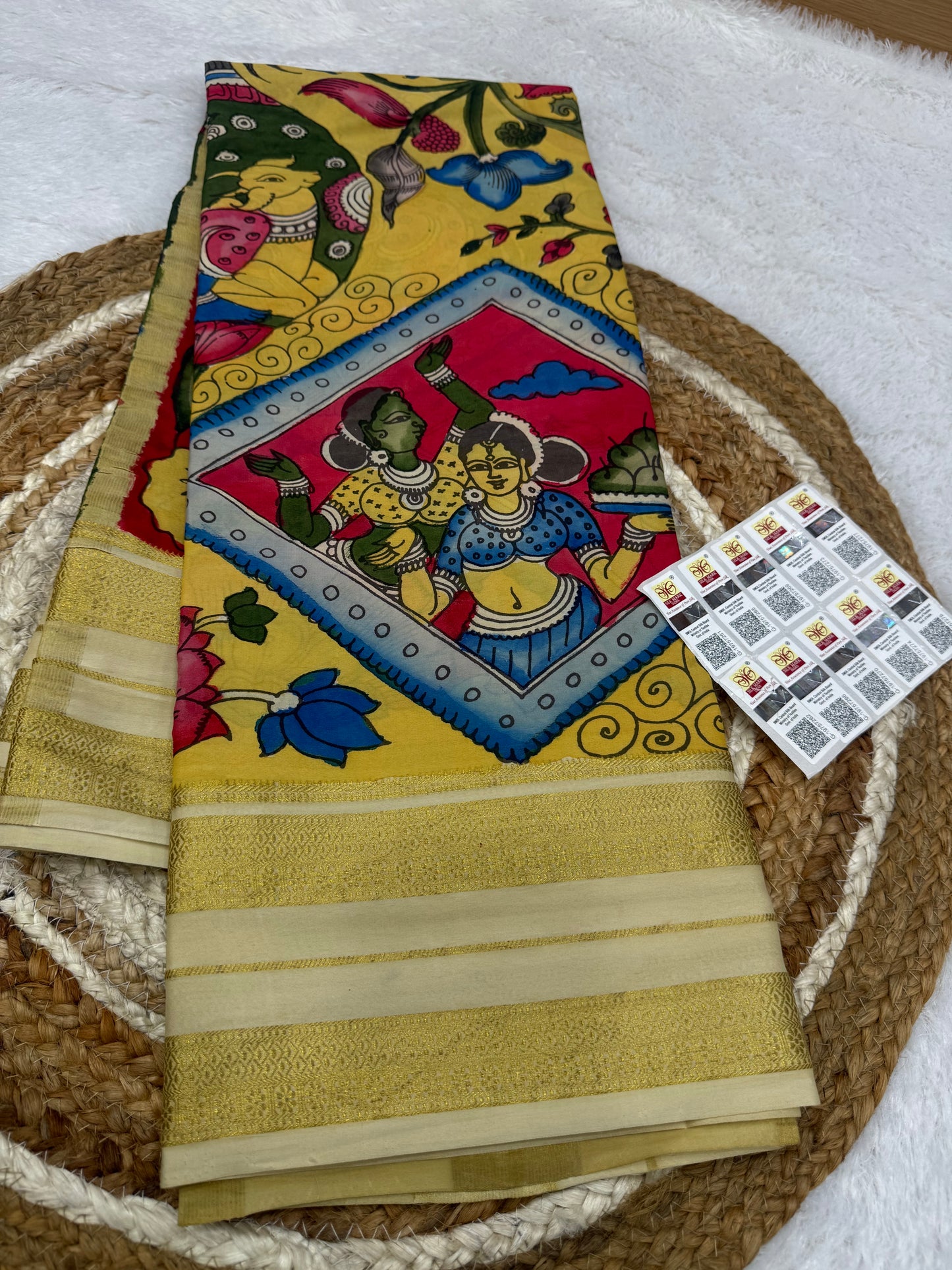 Pen Kalamkari Mysore silk