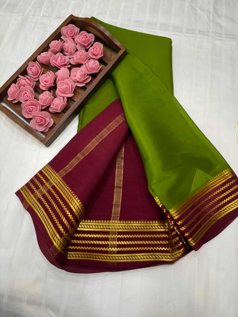 Mysore silk sarees light weight pattern