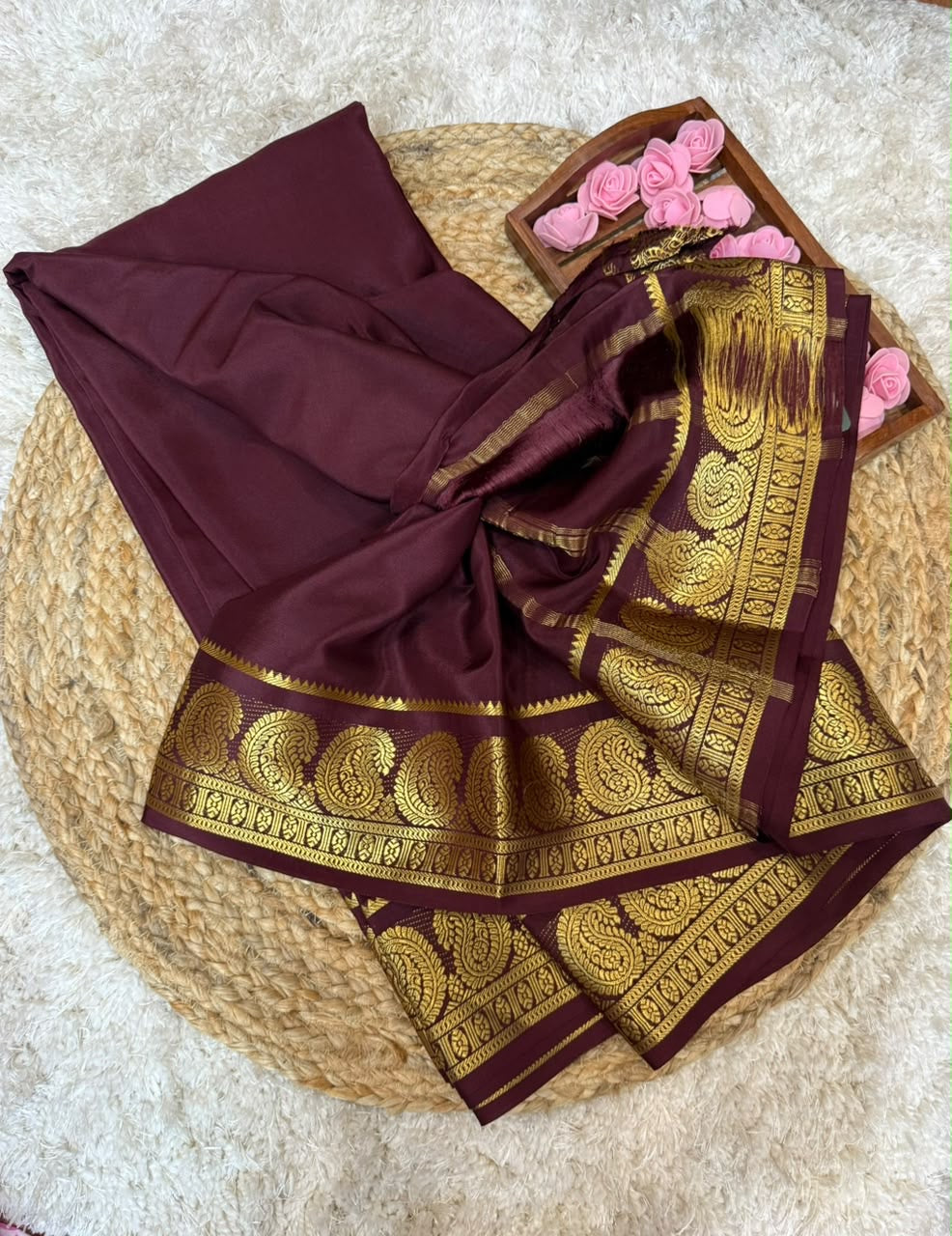 Mysore silk sarees self pattern