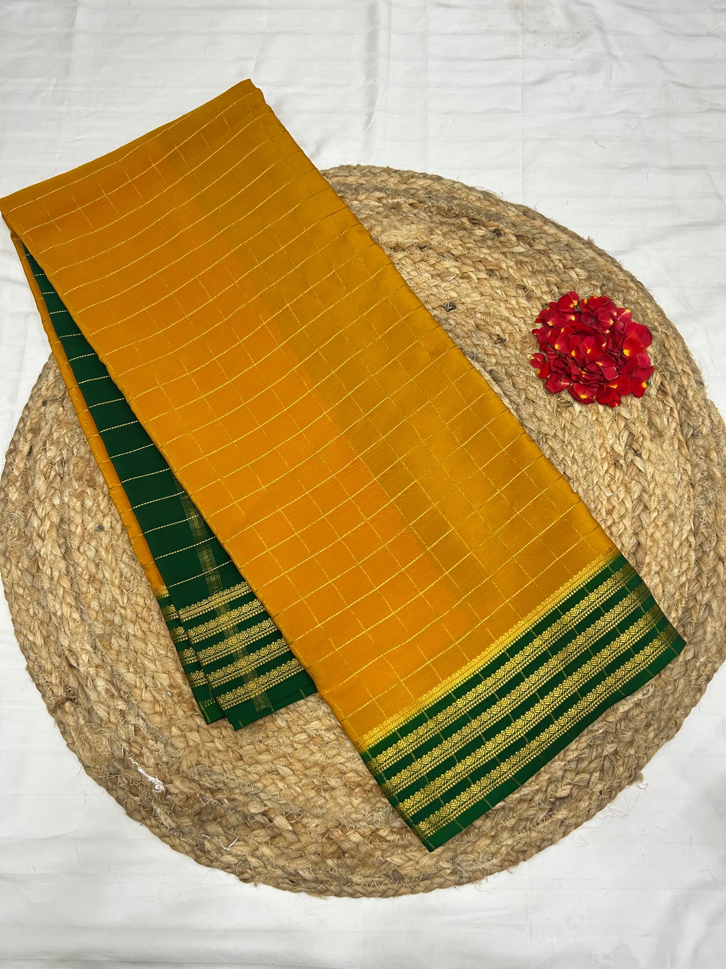 Mysore silk gold lace