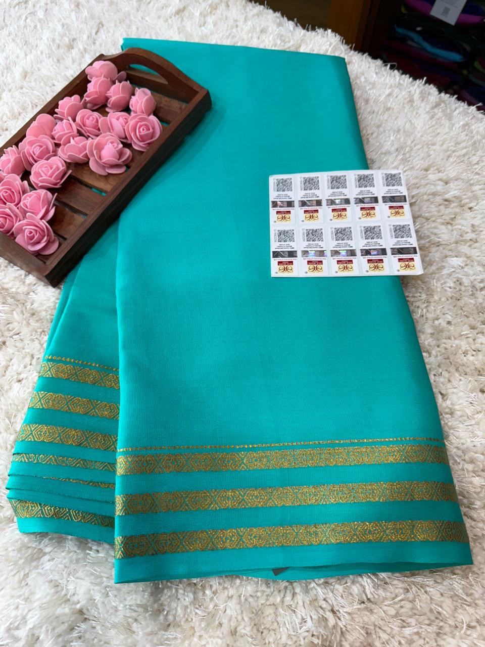 Mysore silk sarees self pattern