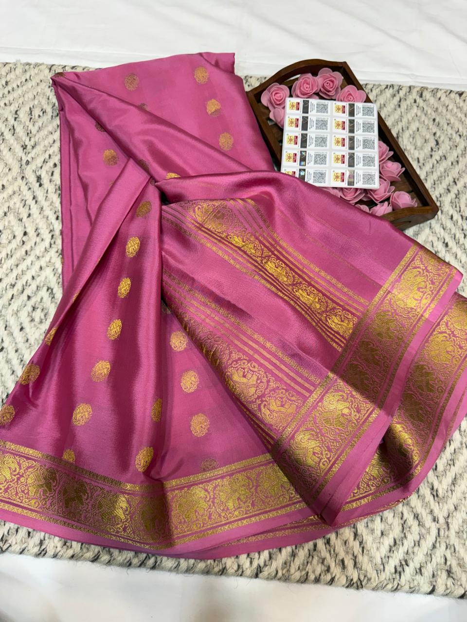 Mysore silk sarees Butta pattern