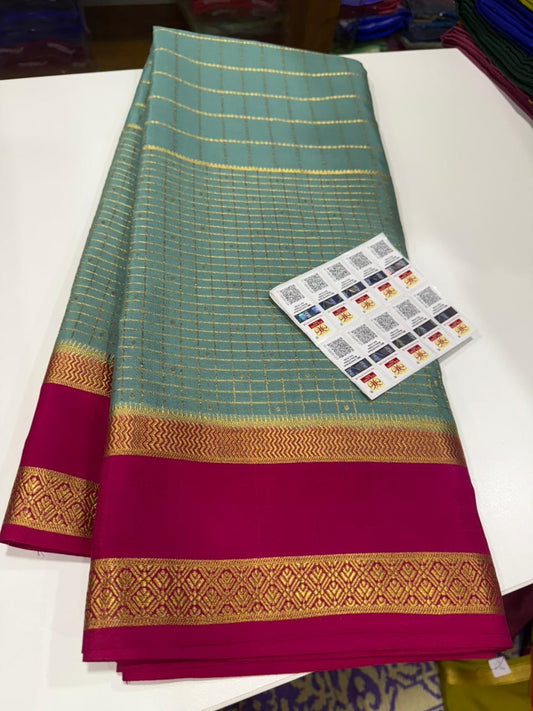 Checks pattern with rich Pallu