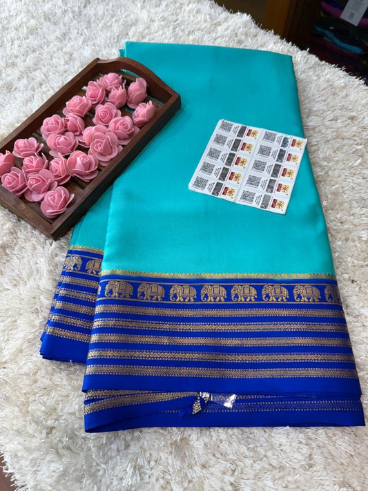 Mysore silk sarees contrast pattern