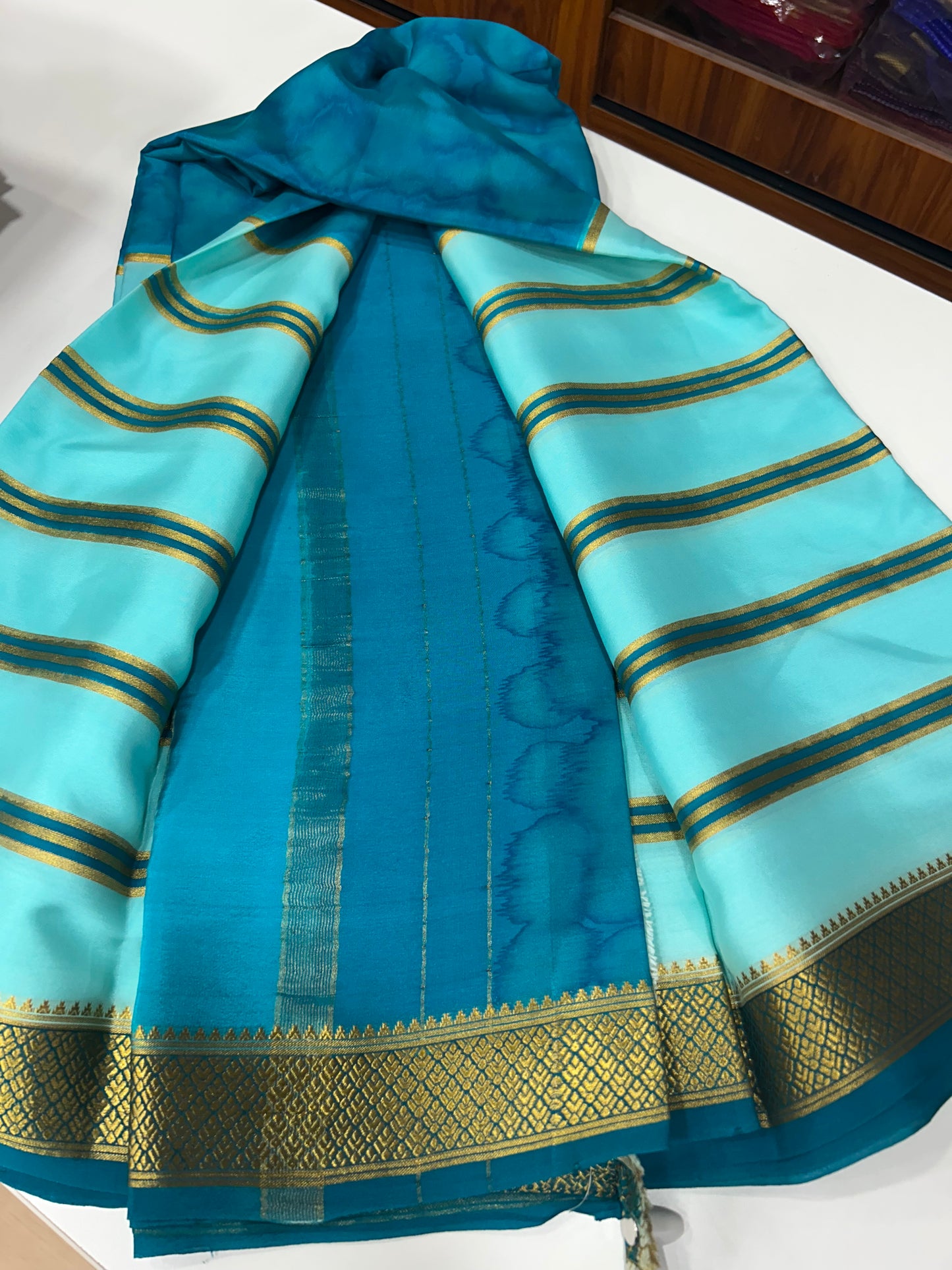 2D Shibori Pattern Mysore Silk Saree