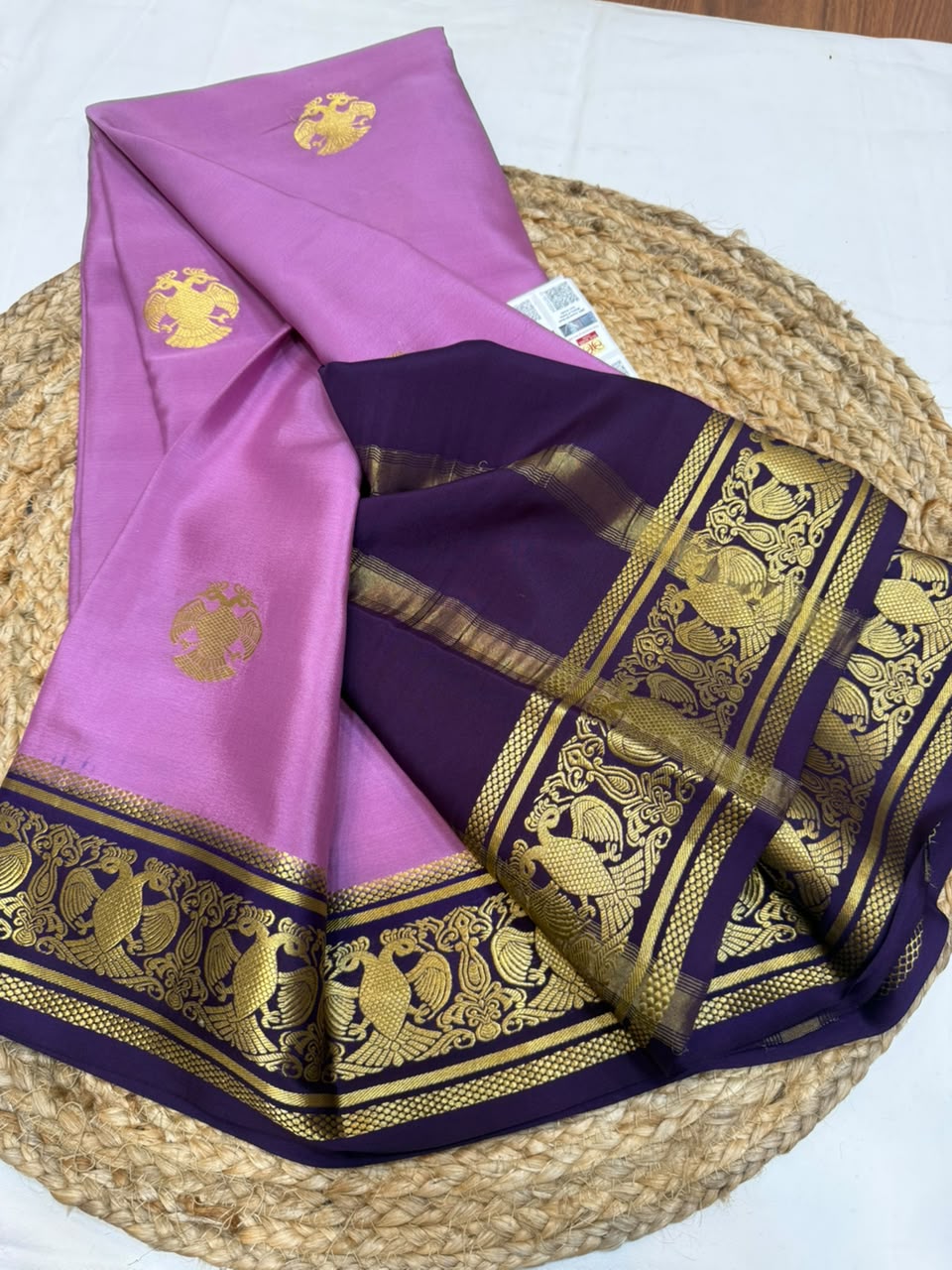 Mysore silk sarees contrast pattern